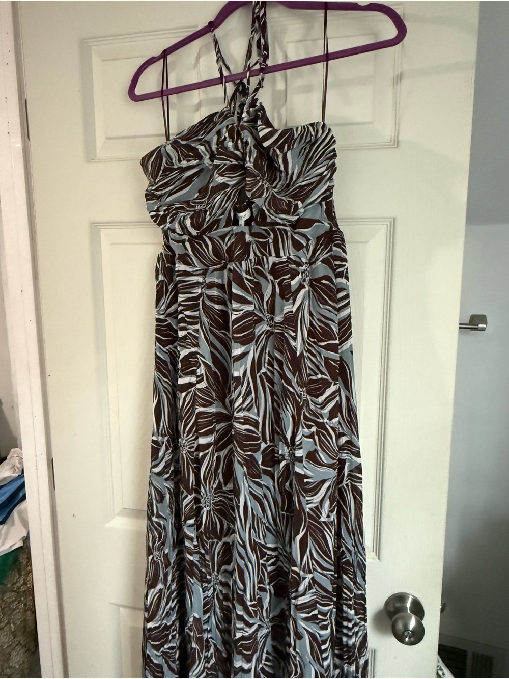 Z Supply Lanie Zinn Floral Maxi Dress - Brown & Light Blue - Picture 9 of 9